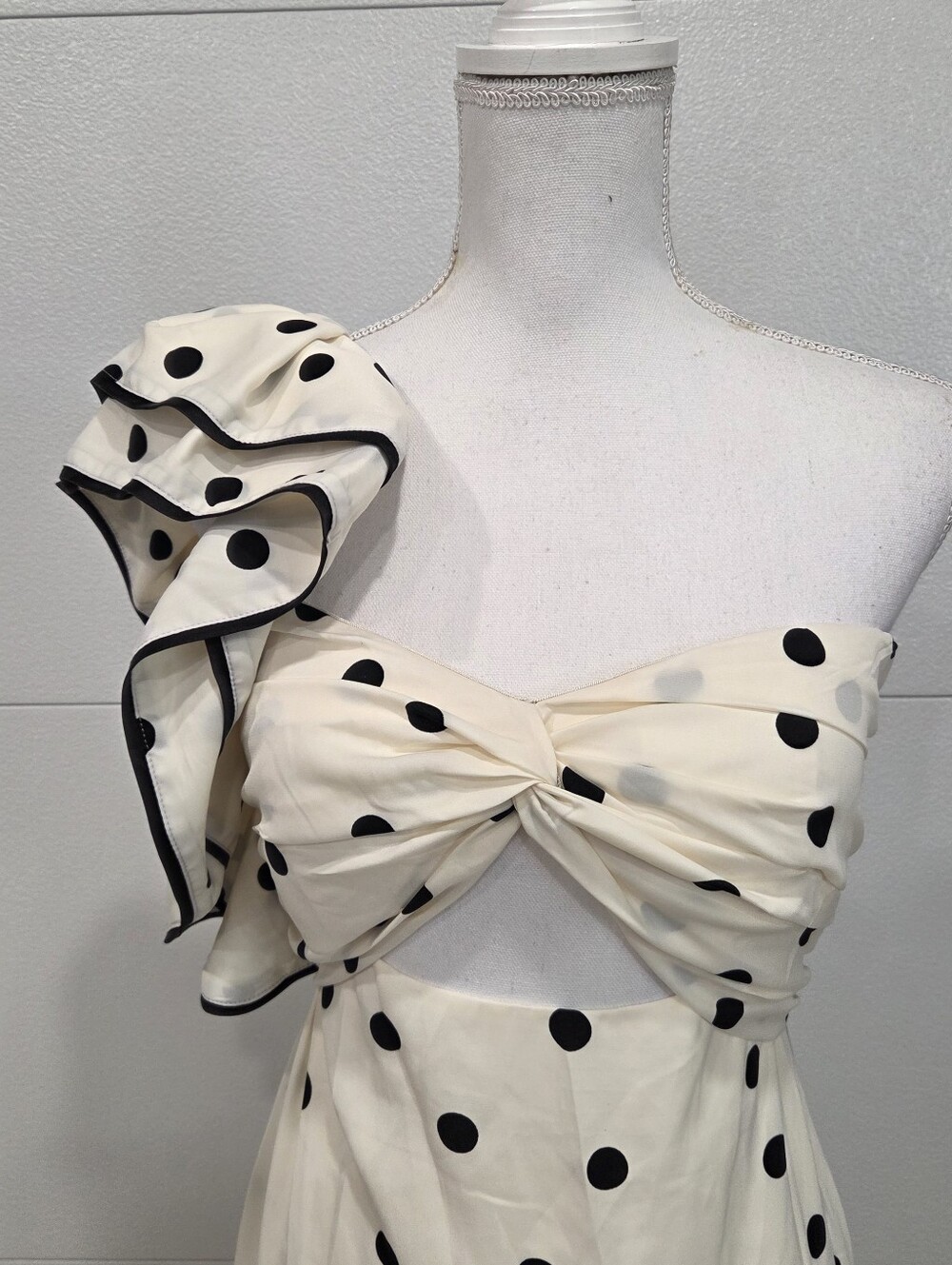 One Shoulder Dress, Polka-dots Maxi Asst Sizes - Picture 3 of 14